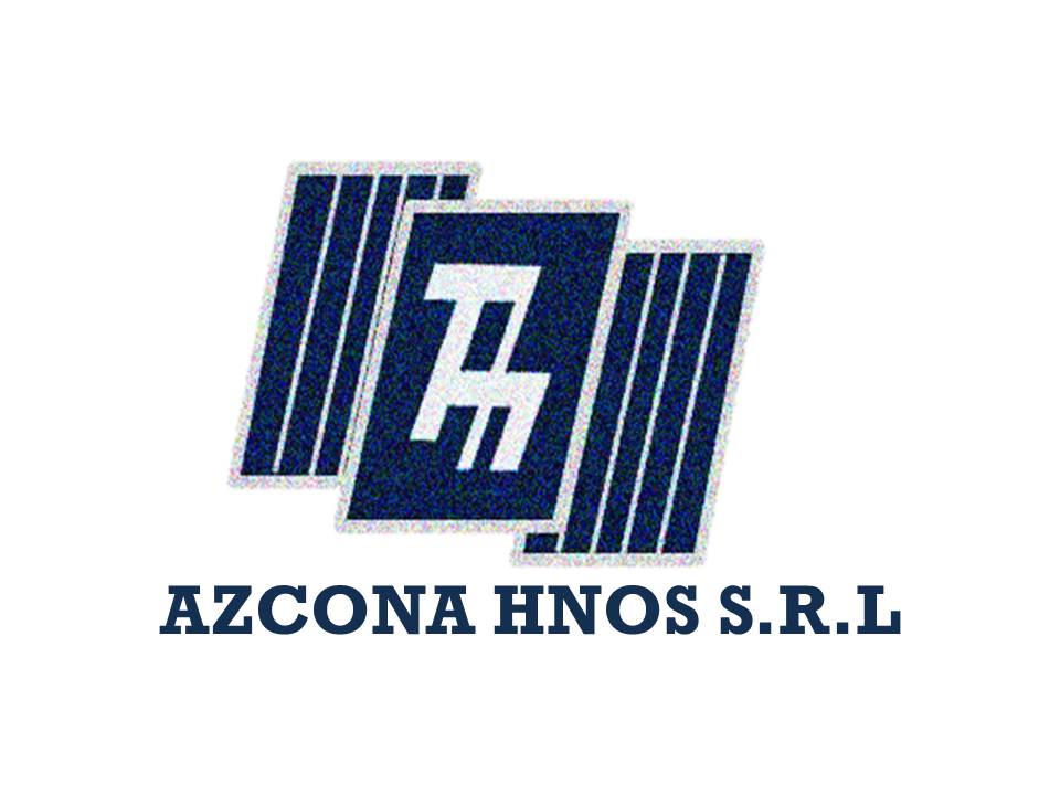 Identidad visual de Azcona Hnos. sobre fondo de madera